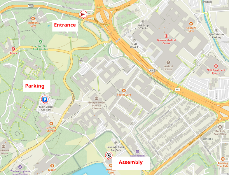 Map showing Parking Location