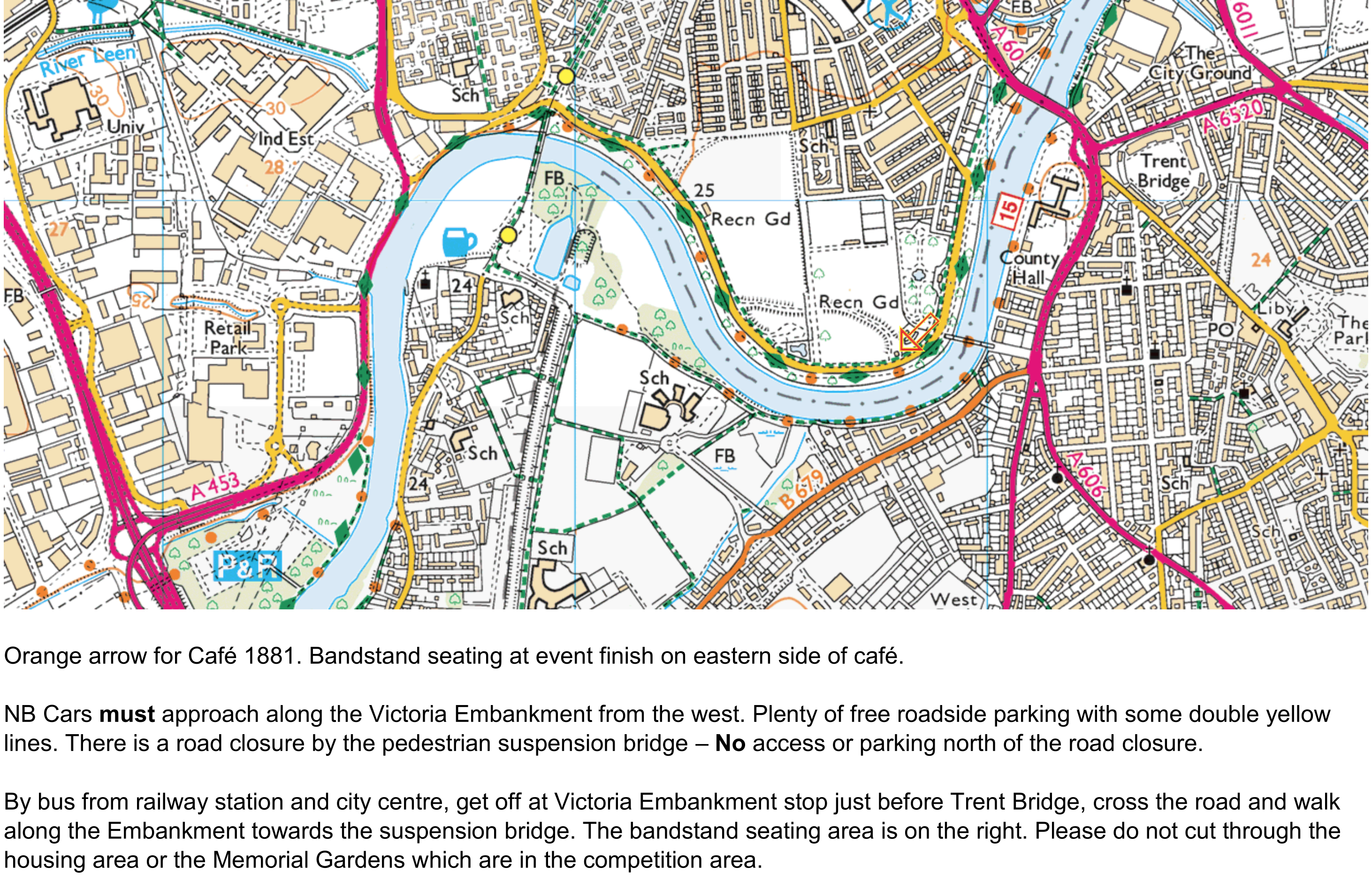 Map showing Parking Location